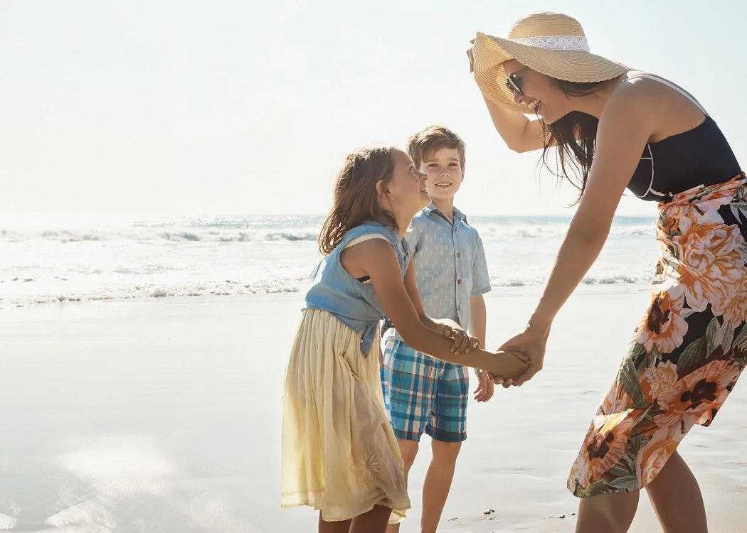 Family on the beach