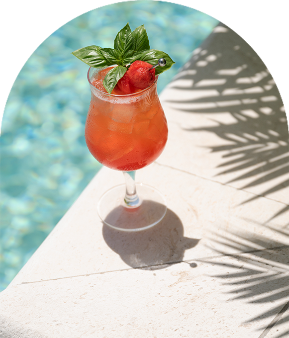 Caribbean cocktails on a terrace